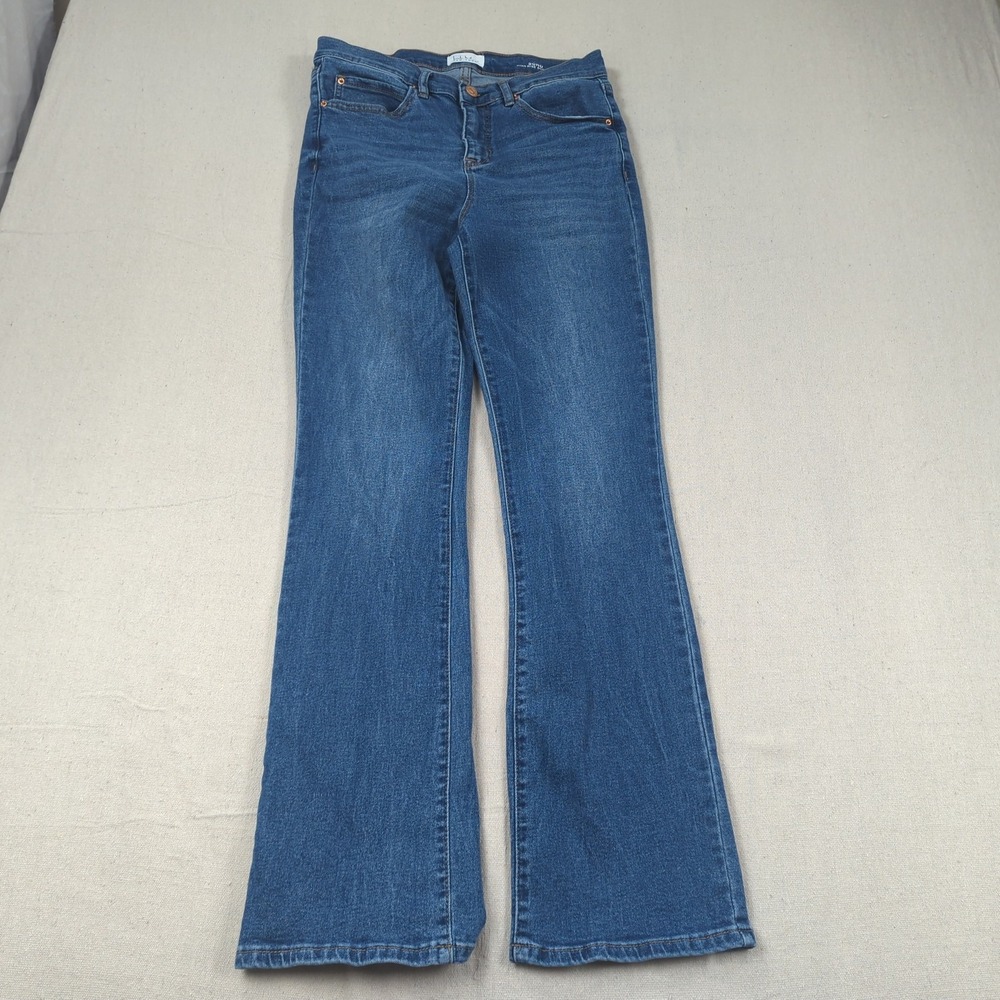Nicole Miller Jeans Womens 8 Blue Soho Boot Cut Western Boho Cowgirl Stretch